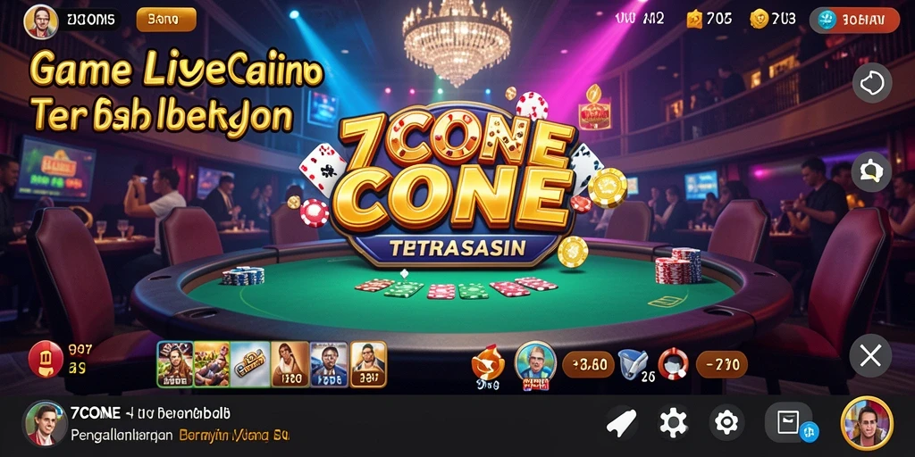 Tangkapan layar 7CONE menampilkan dealer langsung dalam permainan kasino.