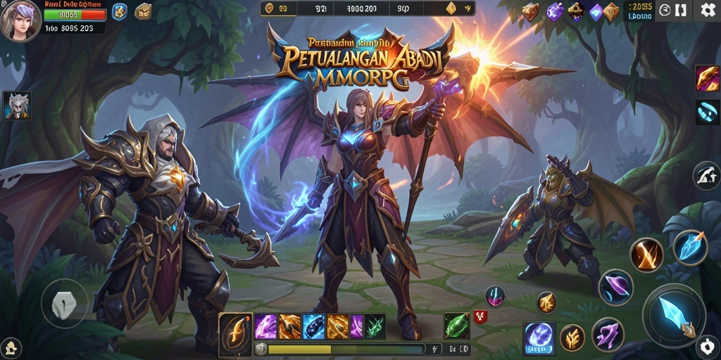 Tampilan gameplay menakjubkan dari 8055, dunia MMORPG yang mendalam.