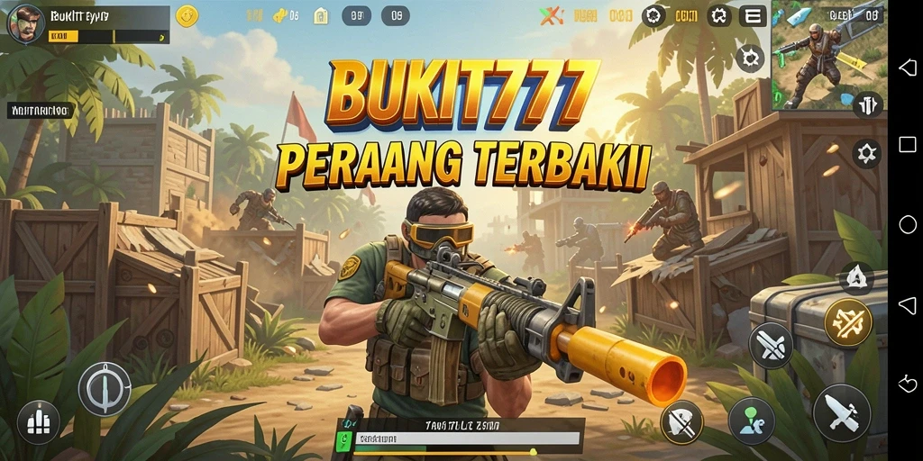 Tangkapan layar dari gameplay mendebarkan BUKIT777 di medan pertempuran.