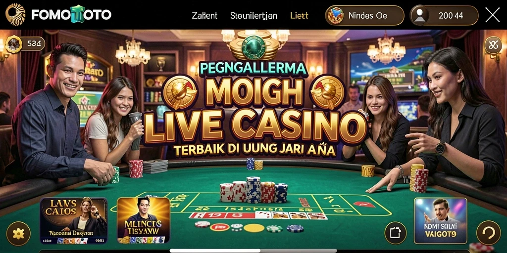 Screenshot gameplay FOMOTOTO dengan dealer dan interaksi langsung.