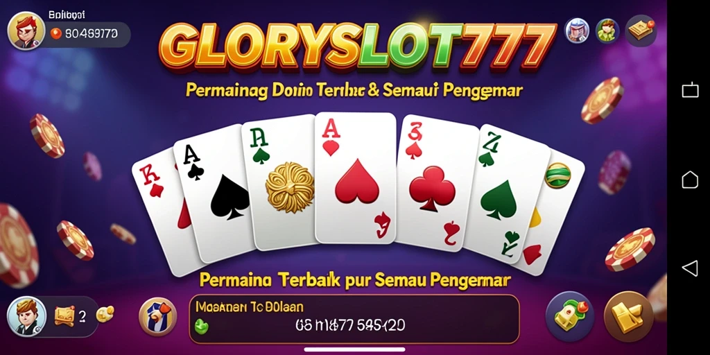 Tampilan gameplay seru GLORYSLOT777 saat bermain Domino.