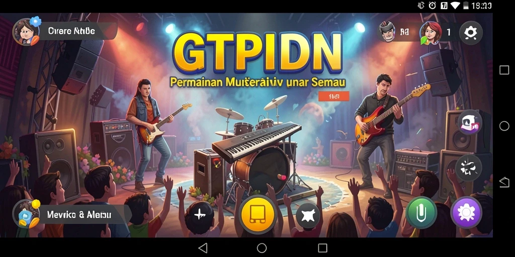 Screenshot gameplay GTPIDN yang menampilkan interaksi musik yang seru.