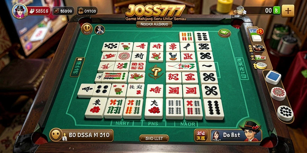 Tangkapan layar utama JOSS777 menampilkan momen seru permainan Mahjong.