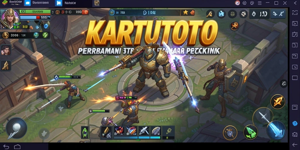 Screenshot KARTUTOTO menunjukkan pertempuran strategi yang intens dan mendetail.