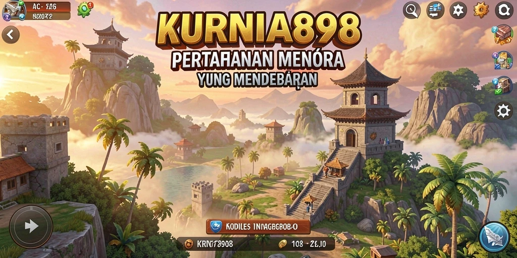 Tangkapan layar KURNIA898 menampilkan aksi seru dalam game Tower Defense.