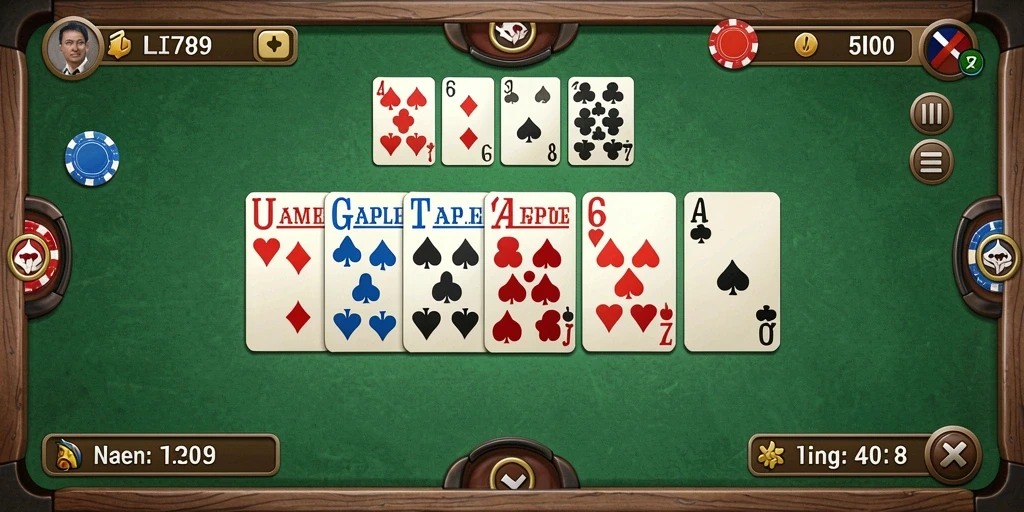 Tampilan gameplay seru dalam LI789, permainan Gaple yang menghibur.