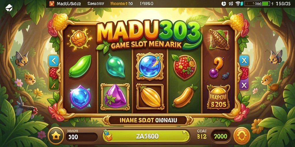 Screenshot gameplay MADU303 yang menampilkan putaran slot yang seru.