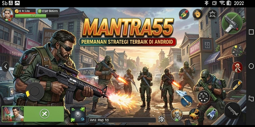 Tampilan gameplay menarik dalam MANTRA55 yang menunjukkan strategi pertempuran.