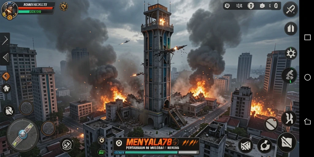 Gameplay MENYALA78 yang mendebarkan dalam mode Tower Defense.