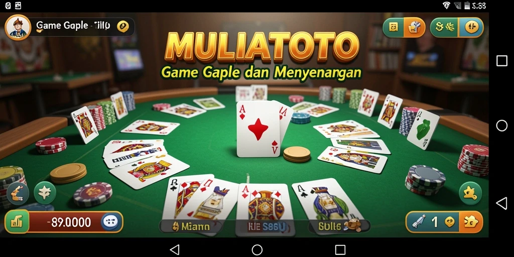 Tampilan seru gameplay Gaple di MULIATOTO.
