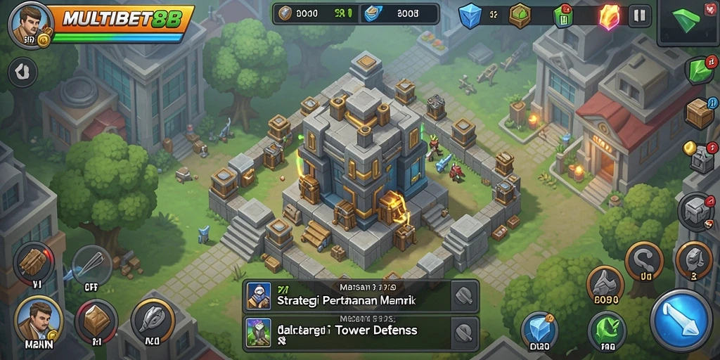 Tampilan gameplay <strong>MULTIBET88</strong> yang menegangkan dalam Tower Defense.