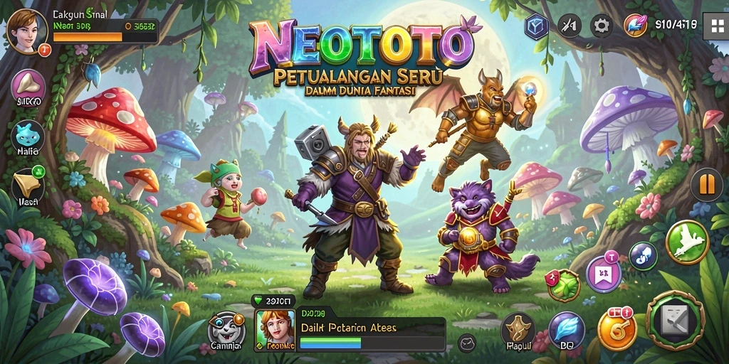 Tangkapan layar dari gameplay seru NEOTOTO saat menjelajahi dunia fantasi.