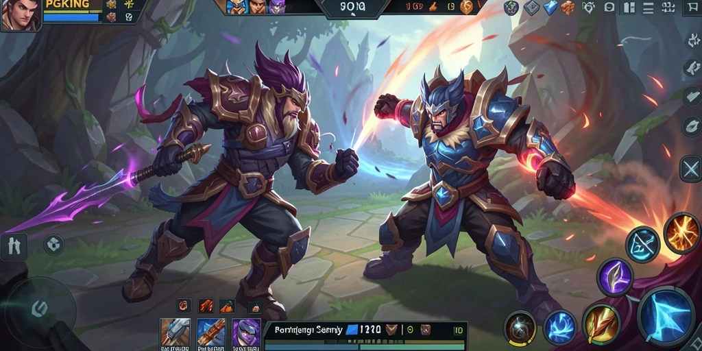Tangkapan layar PGKING menunjukkan aksi seru dalam pertandingan MOBA.