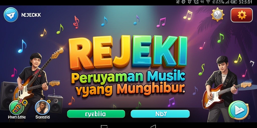 Gameplay REJEKI yang menarik dengan berbagai lagu dan tantangan.
