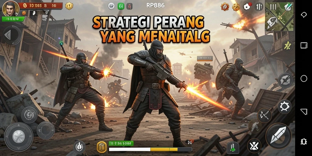 Screenshot menampilkan aksi gameplay yang intens dalam RP886.
