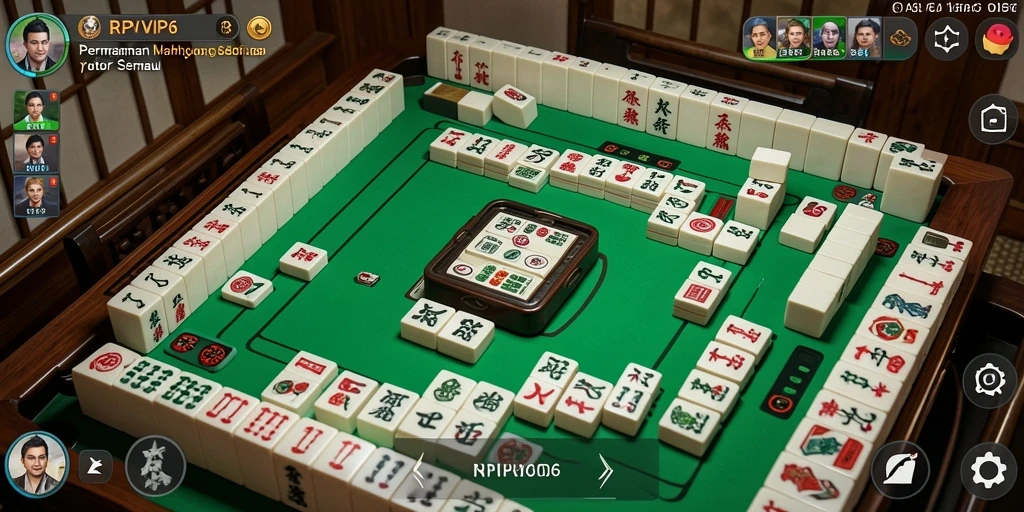 Screenshot RPVIP6 menampilkan gameplay Mahjong yang menantang dan menyenangkan.